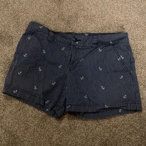 Nautical Blue and White Striped Shorts